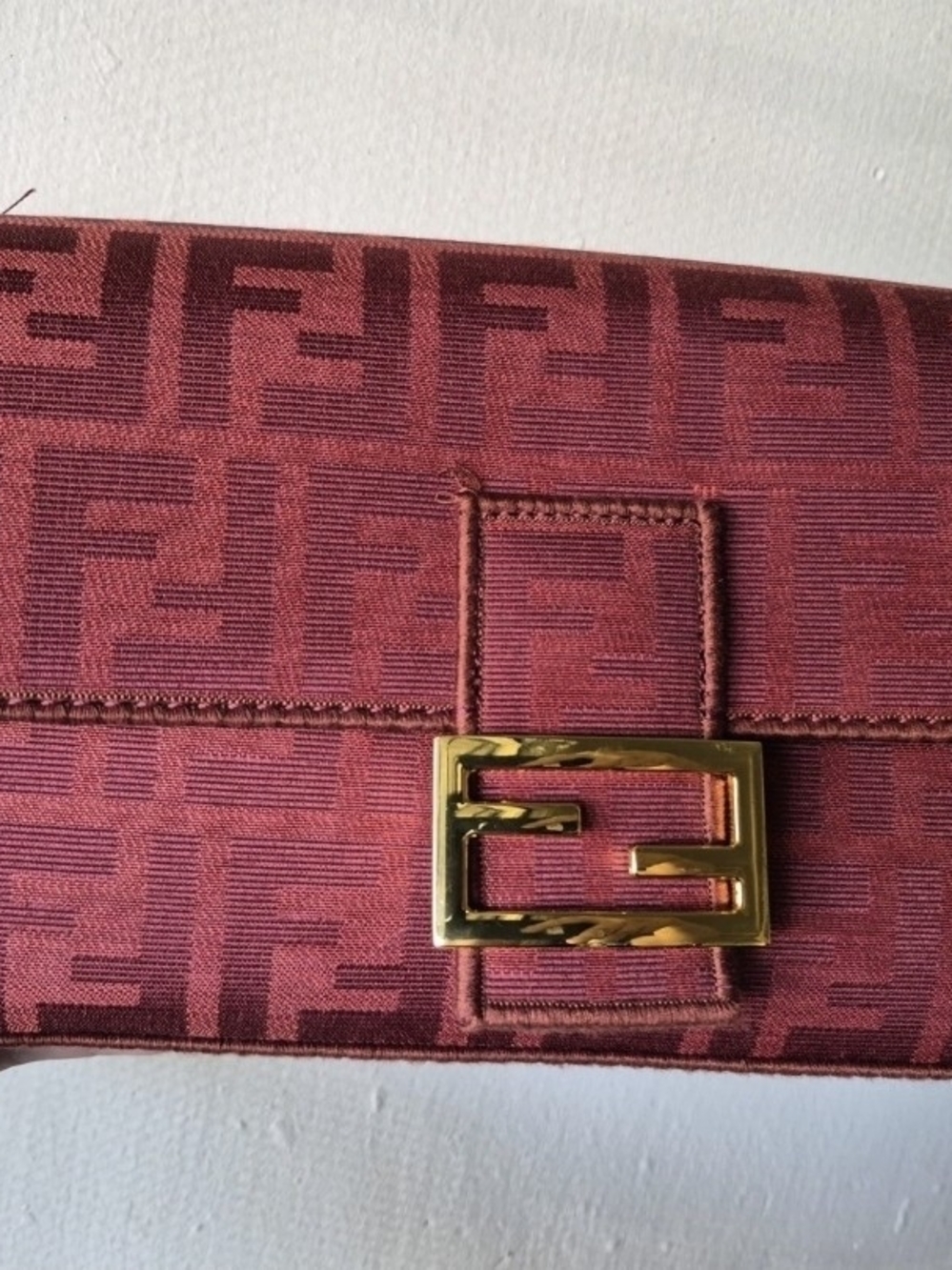 Fendi Pink Logo Jacquard Shoulder Bag with Gold Hardware Top quality Copy